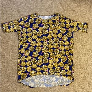 Lularoe beauty and the beast rose shirt